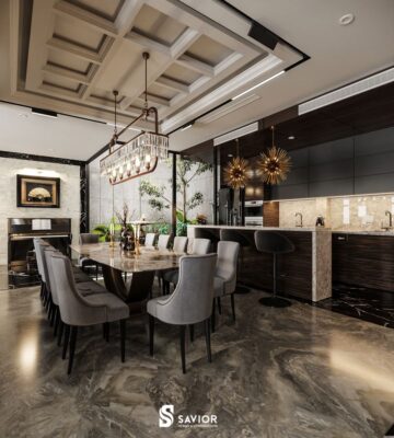 Phòng bếp biệt thự nội thất hiện đại