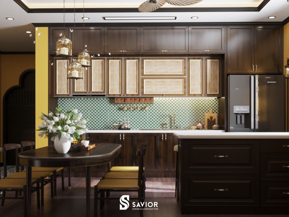 Top 5 mẫu nội thất phong cách Indochine đậm chất truyền thống 27 Nhà bếp mang phong vị xưa, ấm cúng và truyền thống