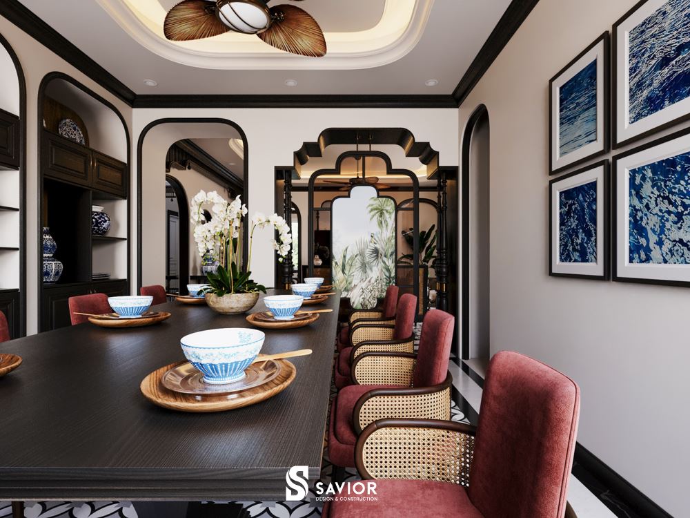 Top 5 mẫu nội thất phong cách Indochine đậm chất truyền thống 36 Đôi khi, những tông màu nổi bật sẽ được sử dụng để làm điểm nhấn cho không gian