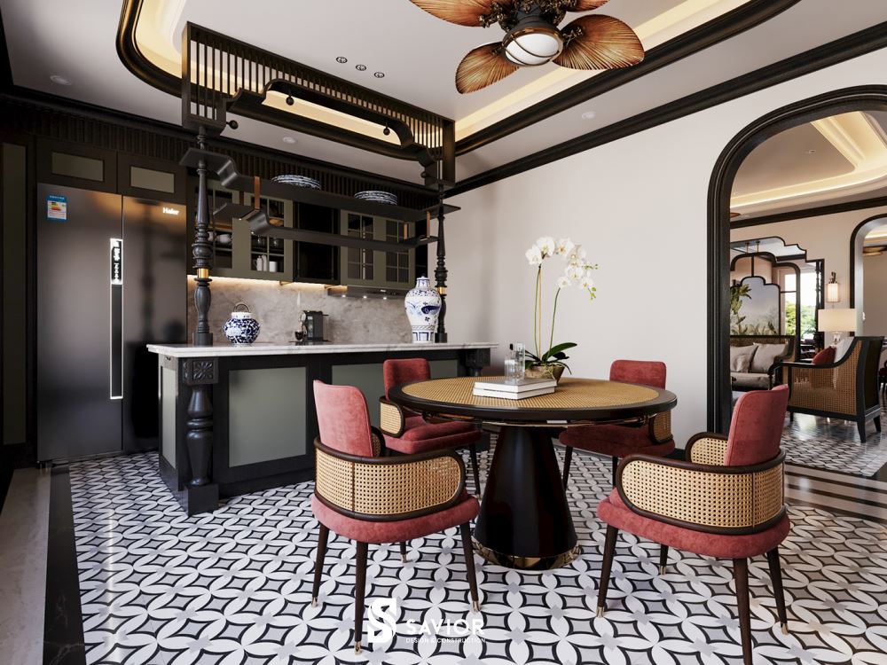 Top 5 mẫu nội thất phong cách Indochine đậm chất truyền thống 39 Không gian nhà bếp đẹp, ấm cúng