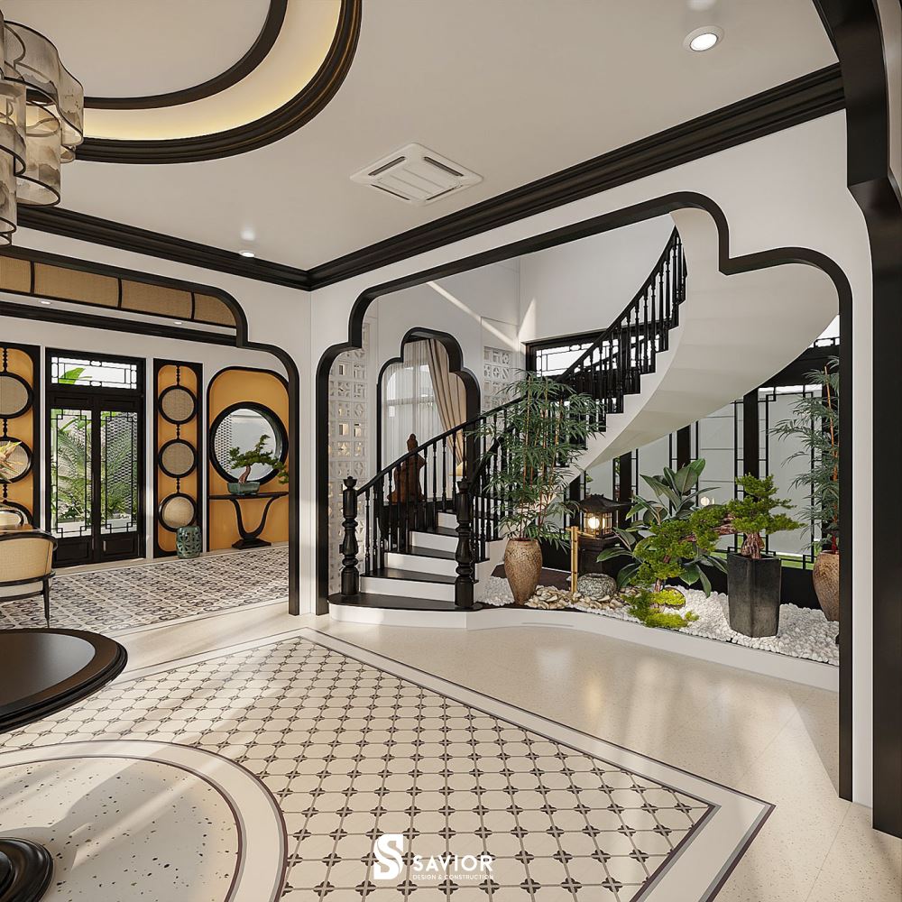 Top 5 mẫu nội thất phong cách Indochine đậm chất truyền thống 12 Hệ gạch bông là một đặc trưng thường thấy ở phong cách Indochine này