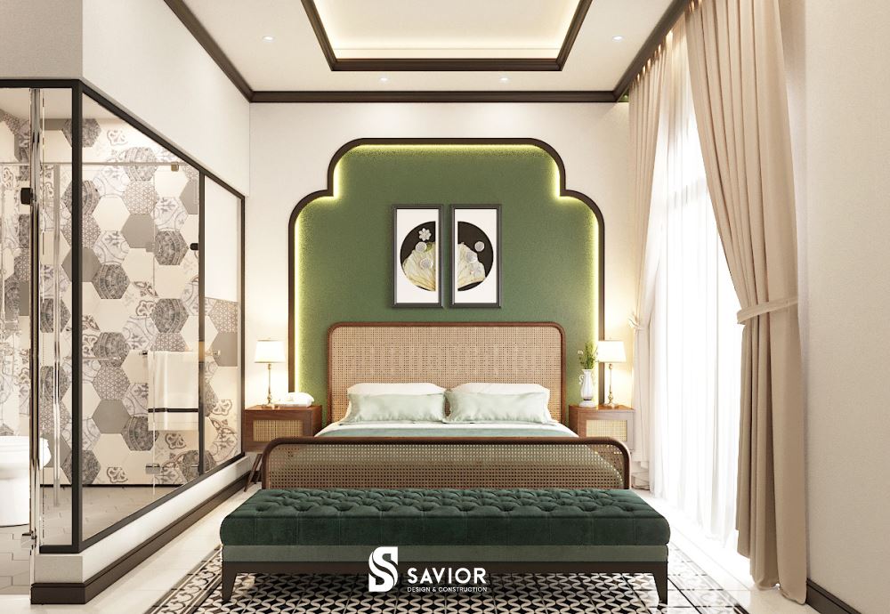 Top 5 mẫu nội thất phong cách Indochine đậm chất truyền thống 63 Nội thất phòng ngủ ấm cúng, nhẹ nhàng và thoải mái