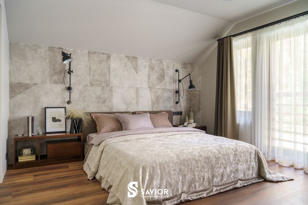 Nội thất phòng ngủ bài trí nhẹ nhàng, tập trung vào công năng sử dụng