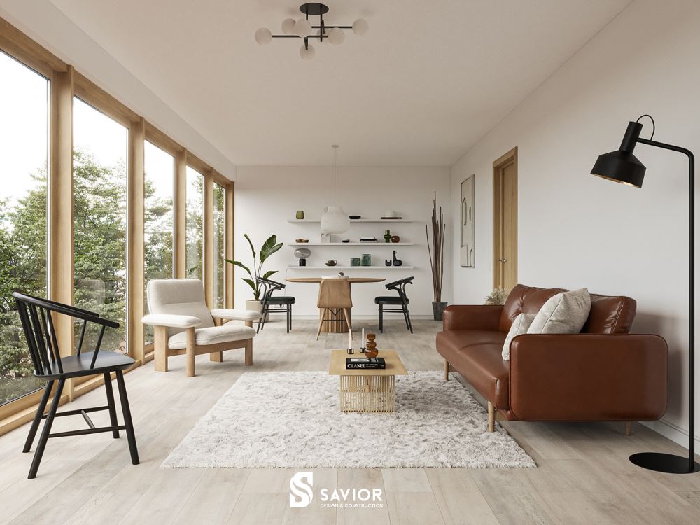 Chất liệu tự nhiên được sử dụng khá nhiều trong nội thất Scandinavian