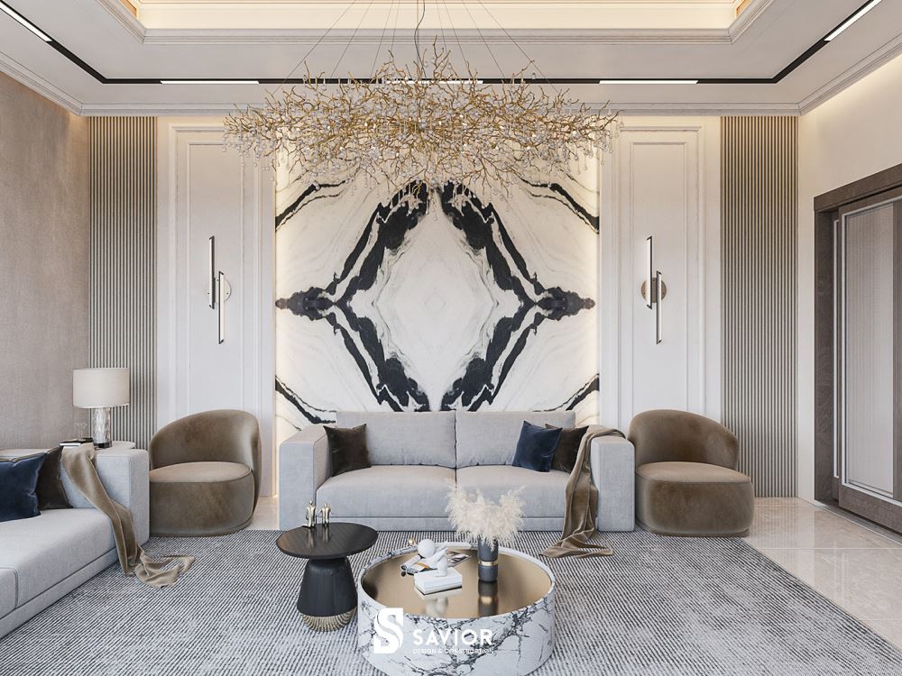 Những chi tiết trang trí kích thước lớn được sử dụng làm điểm nhấn