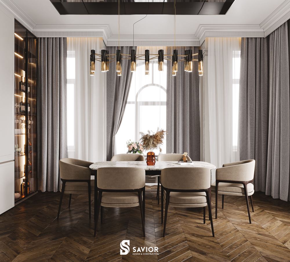 Không gian nhà phố phong cách tân cổ điển sang trọng