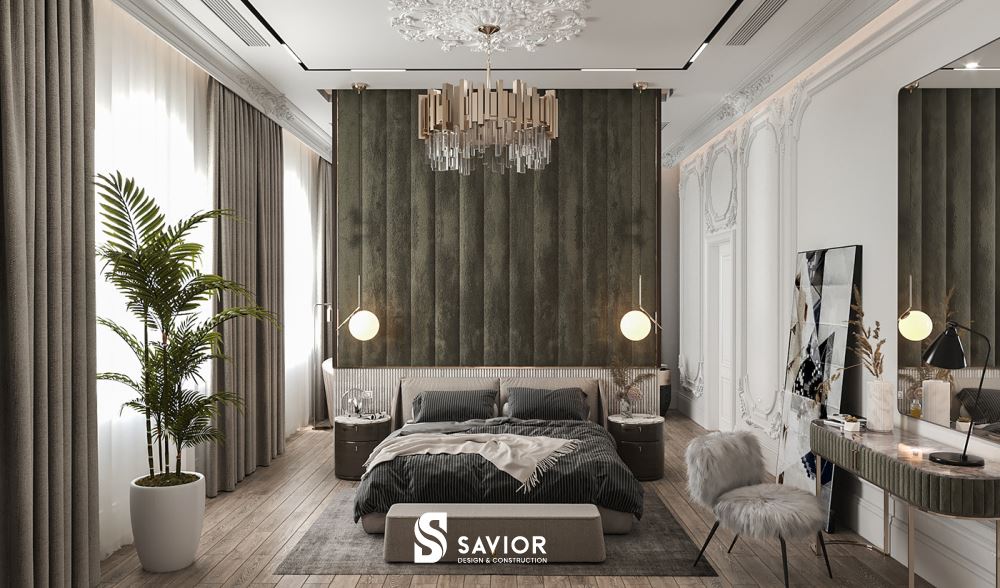 Không gian phòng ngủ phong cách tân cổ điển mang đến nét đẹp kiêu sa