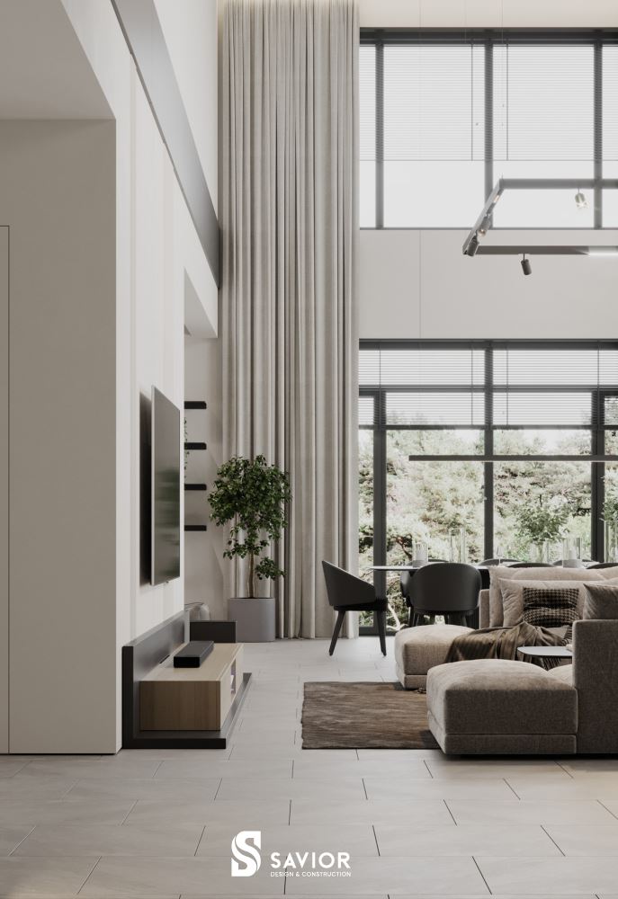 Biệt thự thiết kế thông tầng mang lại cảm giác bề thế, rộng lớn cho không gian