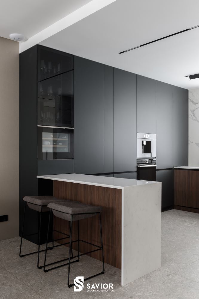 Phòng bếp thiết kế hiện đại, tiện nghi