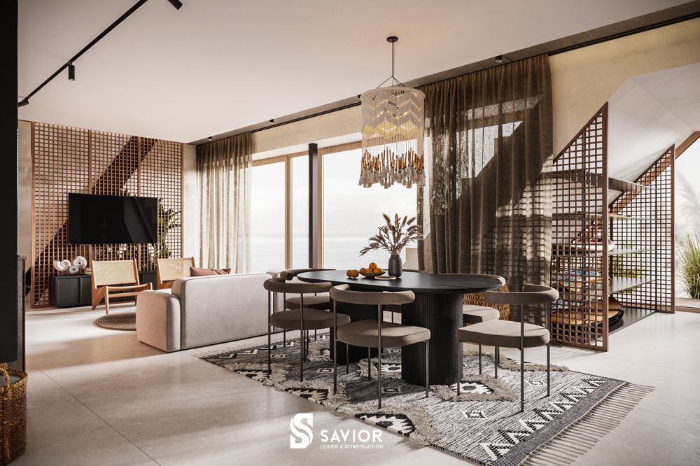 Mẫu thiết kế nội thất penthouse phong cách Modern Tropical