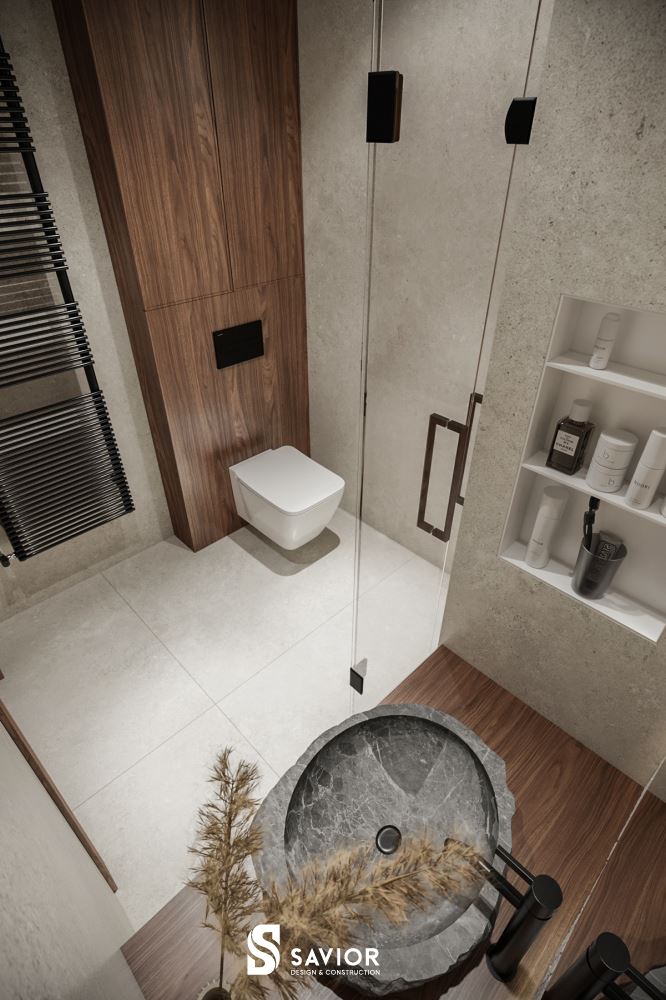 Không gian nhà vệ sinh phong cách Modern Tropical