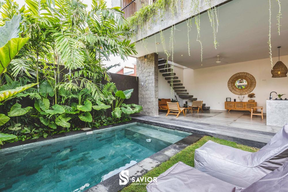 Hệ hồ bơi giúp điều hòa không khí trước sân nhà