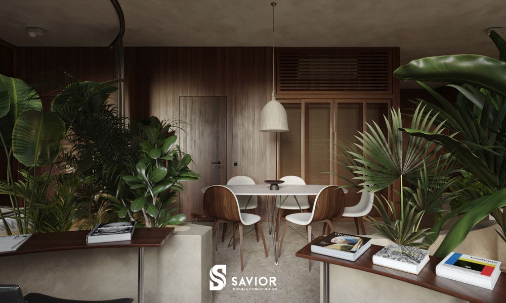 Chất liệu gỗ tạo cảm giác yên bình cho không gian