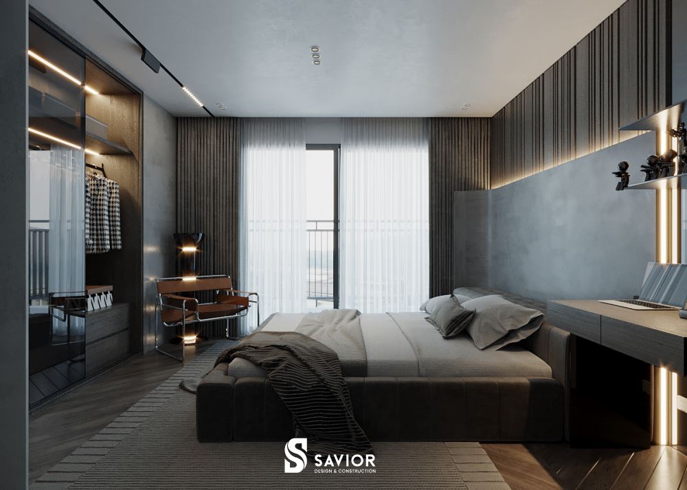 Phòng ngủ thiết kế hiện đại, tập trung vào công năng sử dụng