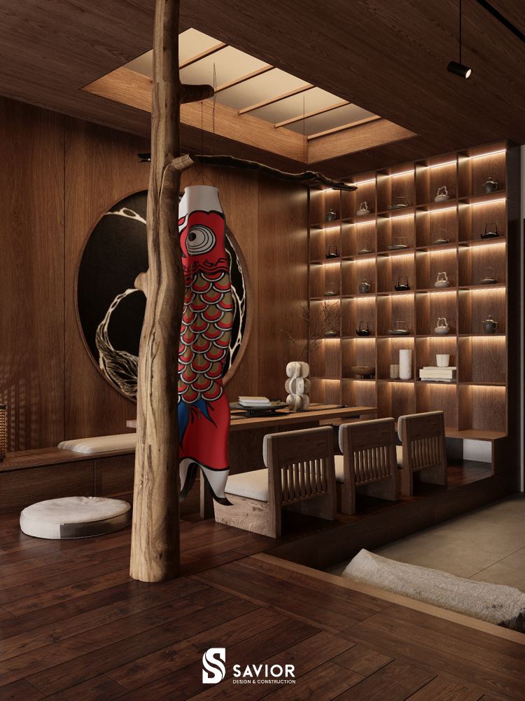 Không gian phòng khách độc đáo, mang đậm văn hóa Nhật Bản