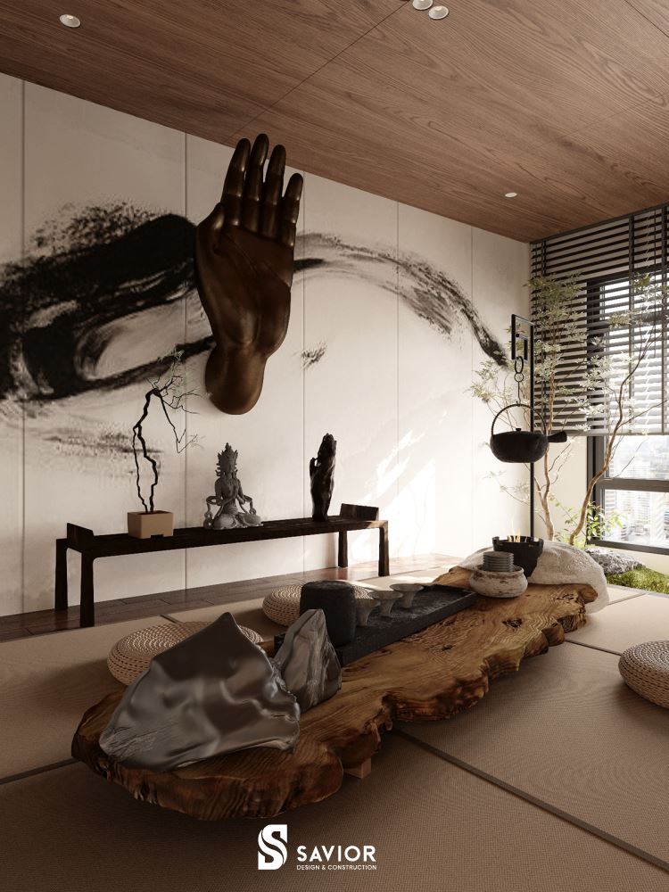 Phòng trà đạo ấn tượng của căn hộ