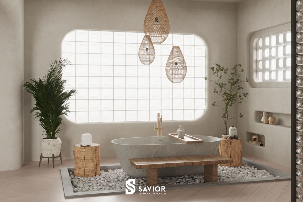 Phòng tắm "chill" hết nấc của thiết kế chung cư 2 phòng ngủ phong cách Nhật Bản