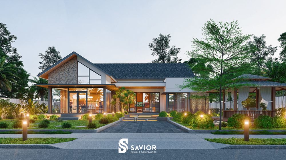 Mẫu nhà vườn 1 tầng 4 phòng ngủ mang đến cảm giác thư thái vô cùng