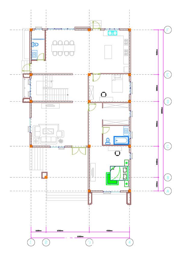 Mặt bằng bố trí nội thất mẫu nhà