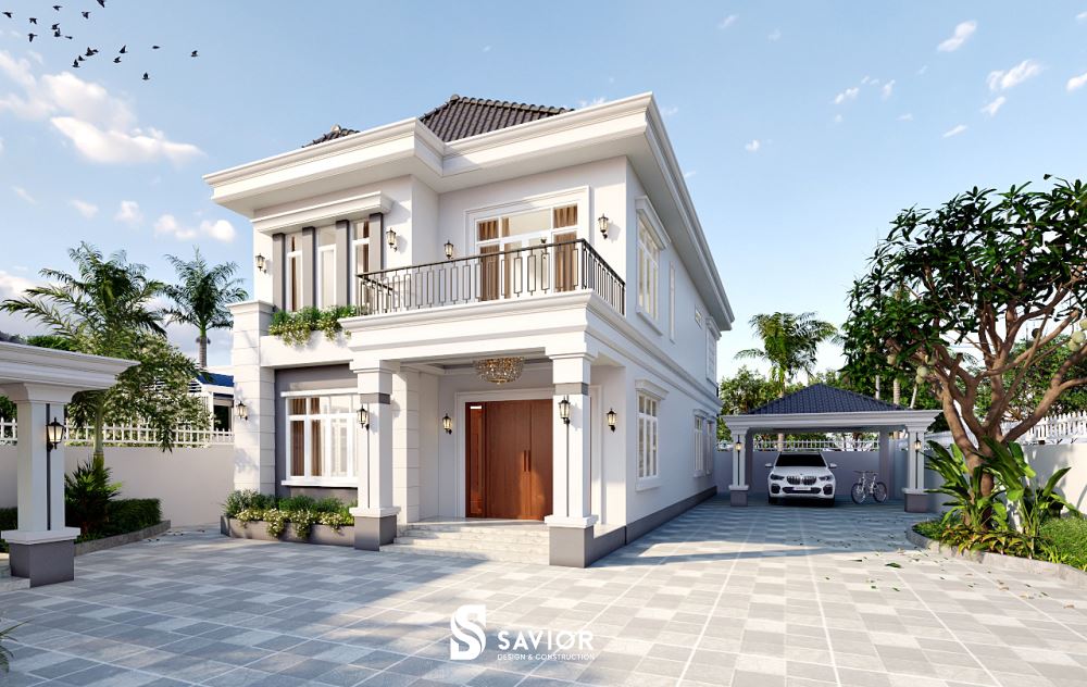 Mẫu thiết kế nhà đẹp 2 tầng 7x15m tân cổ điển