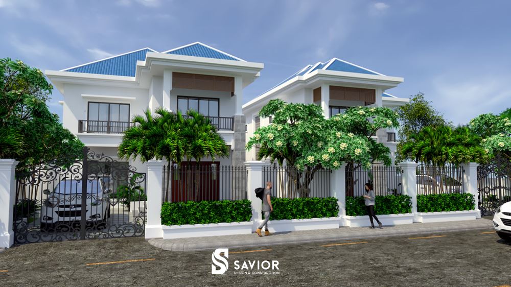 Mẫu nhà mái Thái 2 tầng hiện đại, tiện nghi