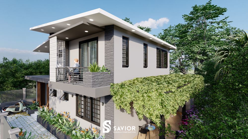 Mẫu thiết kế nhà đẹp 2 tầng 7x14m