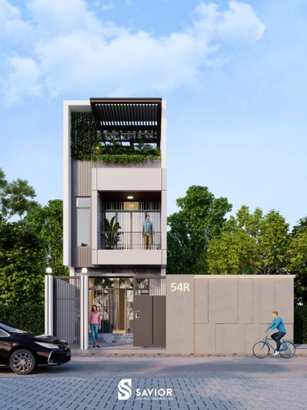 Mẫu thiết kế nhà đẹp 5x20 2 tầng