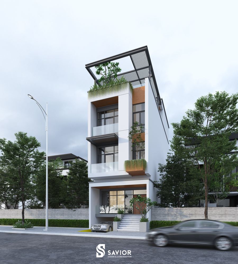 Thiết kế tầng bán hầm làm ga ra tiết kiệm diện tích