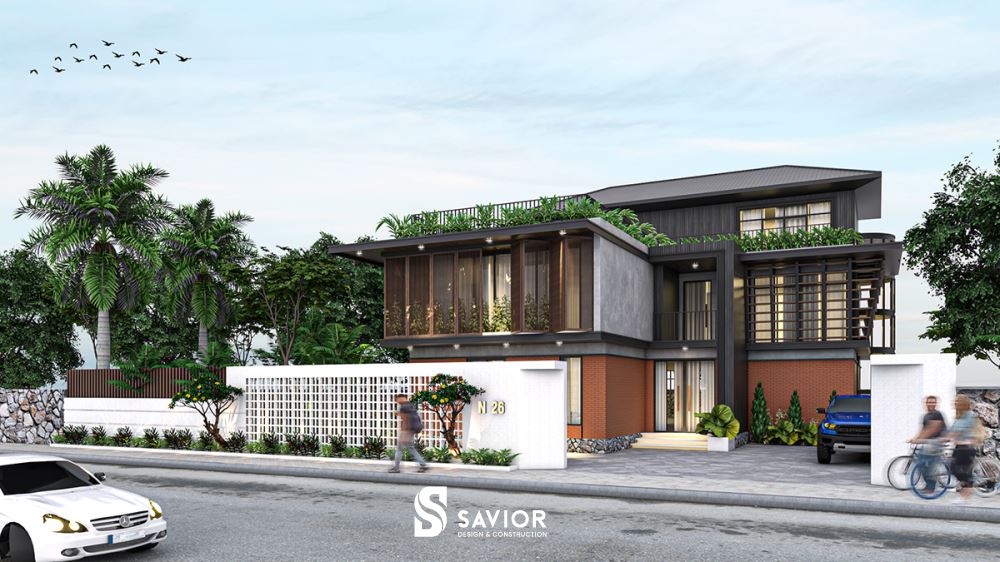 Mặt tiền căn nhà khá lớn khoảng 10m, hướng ra trục đường chính