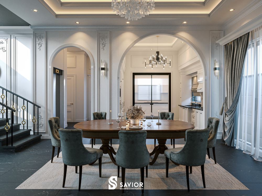 Không gian phòng ăn ấm cúng và sang trọng