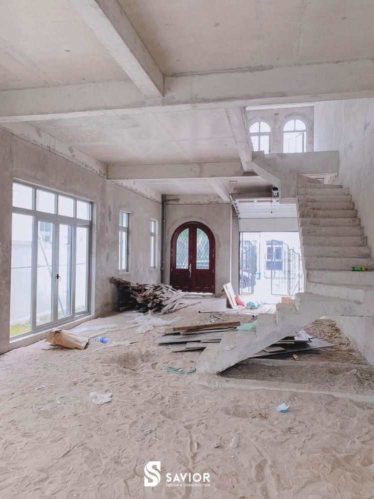 Hình ảnh thi công từ phần thô của căn biệt thự