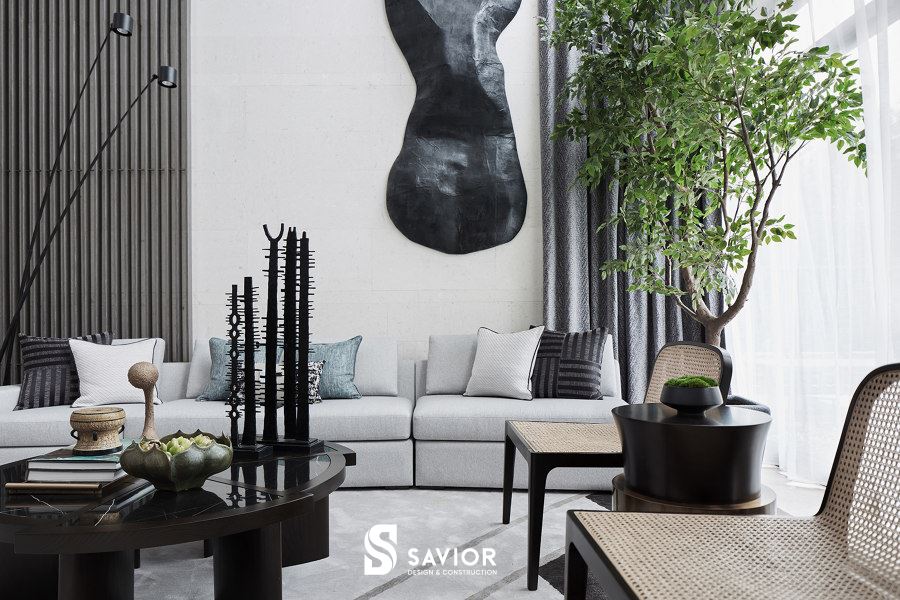 Tông màu đen trắng làm chủ đạo - gam màu quen thuộc của phong cách hiện đại