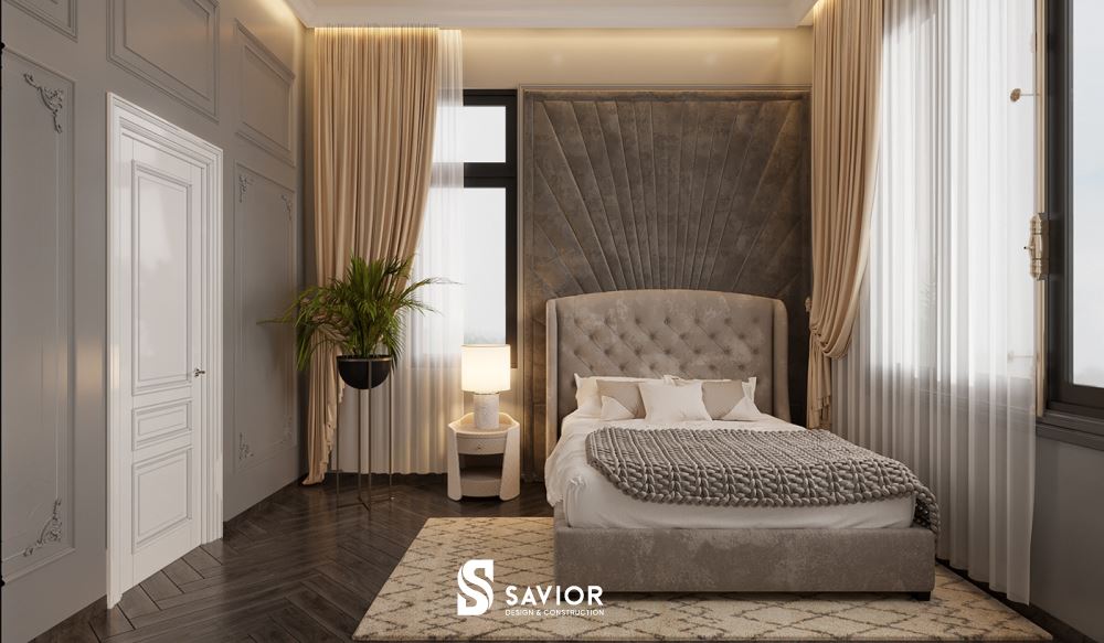 Phòng ngủ nhỏ tân cổ điển mềm mại