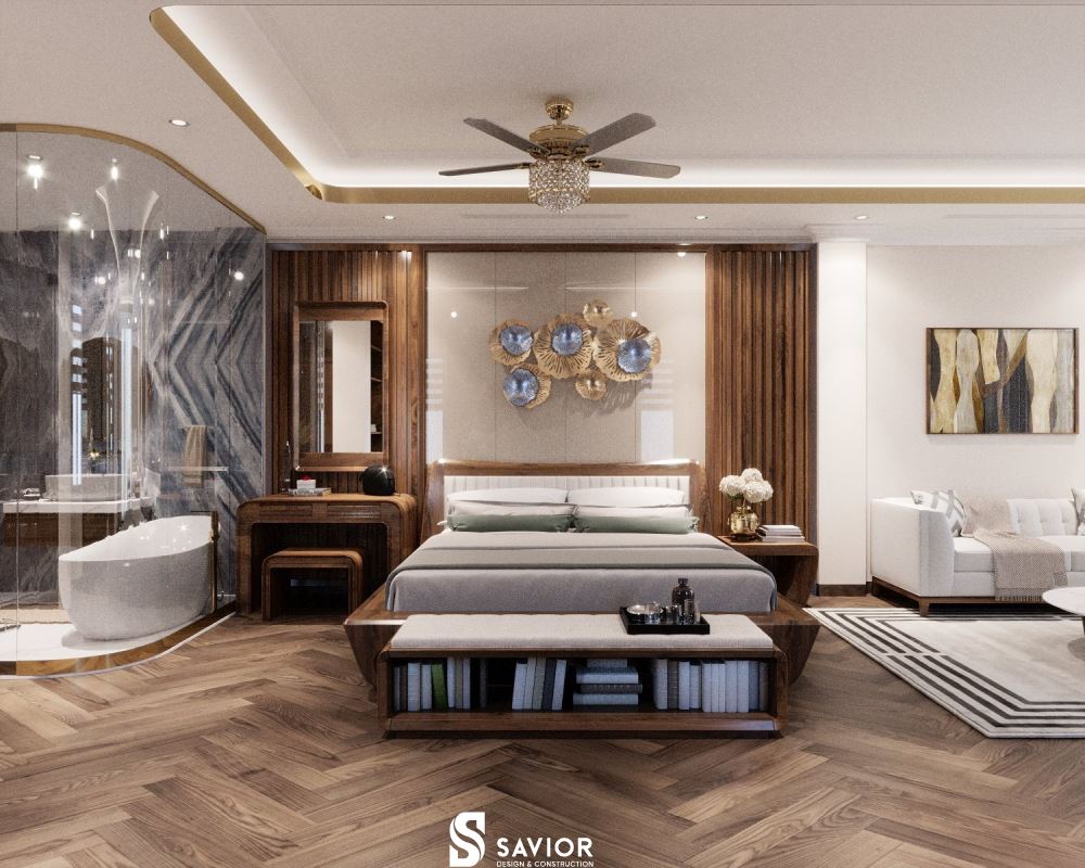 Diện tích phòng ngủ rộng lớn, thông thoáng