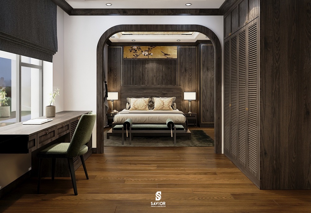 Vẻ đẹp đến từ những đường vân gỗ mềm mại chính là lựa chọn hàng đầu cho những mẫu thiết kế nội thất Đông Dương