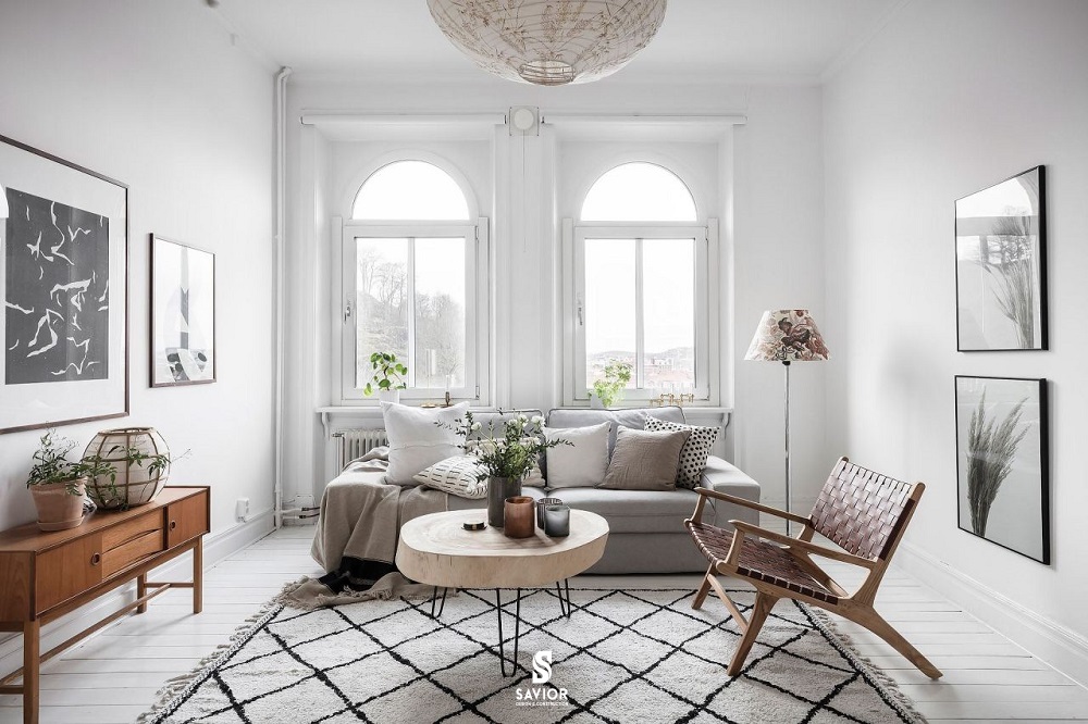 Tông màu trắng là màu chủ đạo, do ảnh hưởng từ màu tuyết của vùng Bắc Âu