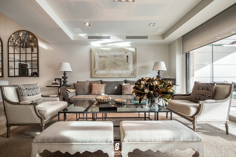 Ý tưởng thiết kế nội thất phòng khách biệt thự đẹp từng cm 27 Họa tiết từ thiên nhiên tạo nên những điểm nhấn độc đáo cho không gian nội thất phòng khách