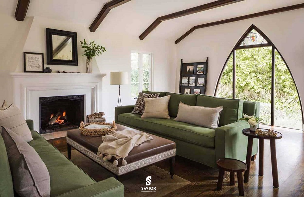 Ý tưởng thiết kế nội thất phòng khách biệt thự đẹp từng cm 29 Không gian rộng, thoáng đãng, cửa lớn có thể nhận nắng và gió