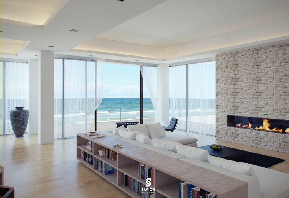Không gian nhìn ra biển với lối thiết kế hiện đại, sang trọng
