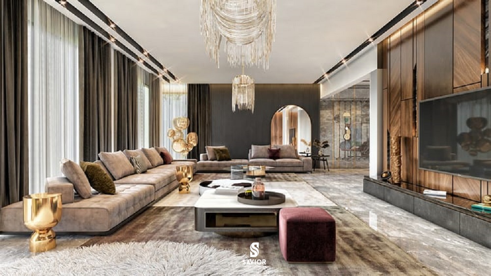 Ý tưởng thiết kế nội thất phòng khách biệt thự đẹp từng cm 5 Thiết kế nội thất hiện đại siêu sang