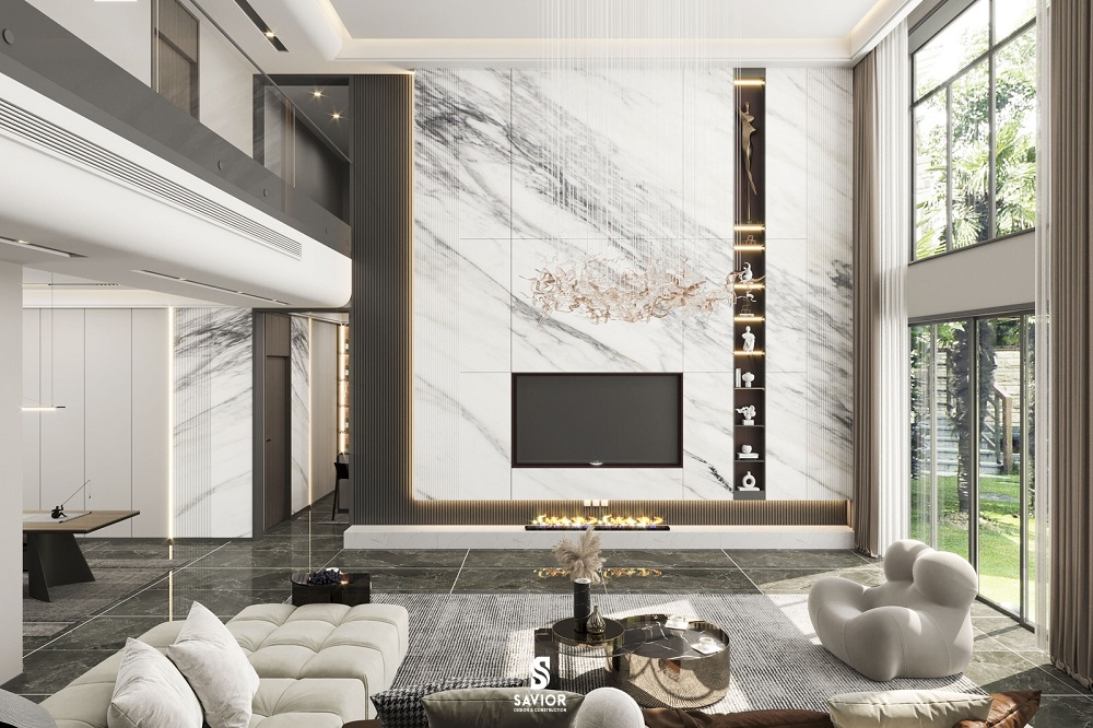 Ý tưởng thiết kế nội thất phòng khách biệt thự đẹp từng cm 4 Không gian phòng khách hoàn hảo.