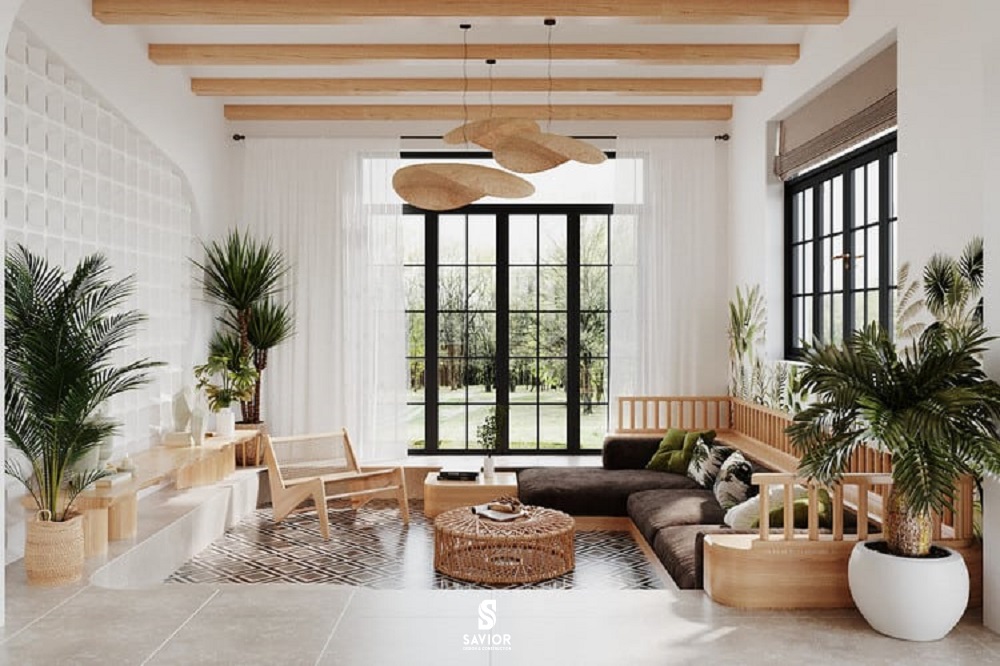 Ý tưởng thiết kế nội thất phòng khách biệt thự đẹp từng cm 23 Không gian đẹp mộc mạc, ấm cúng