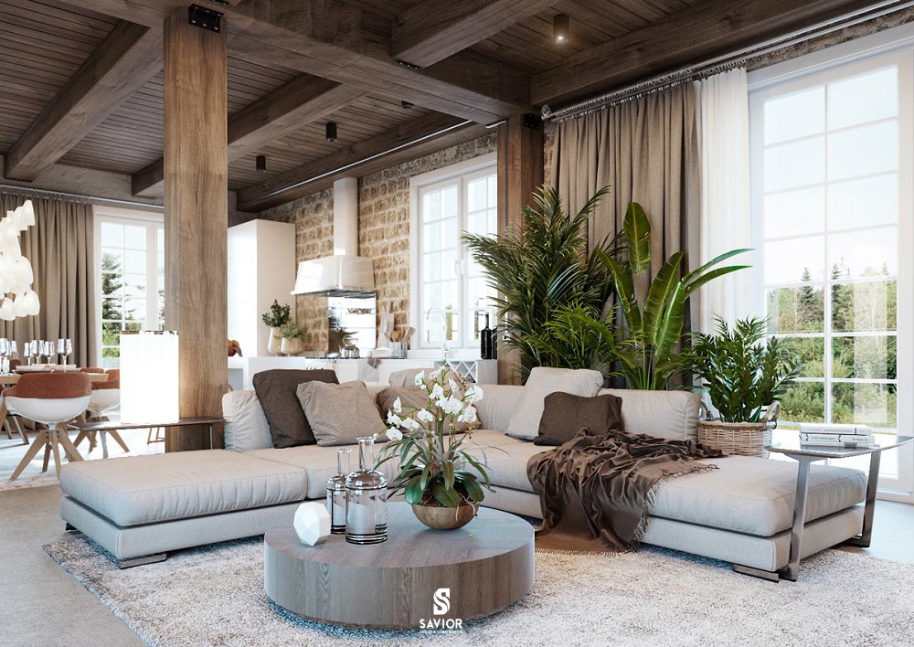 Ý tưởng thiết kế nội thất phòng khách biệt thự đẹp từng cm 24 Sự phong phú của những cây xanh tươi tốt mang lại sự sôi nổi và hình thức hữu cơ cho môi trường xung quanh.