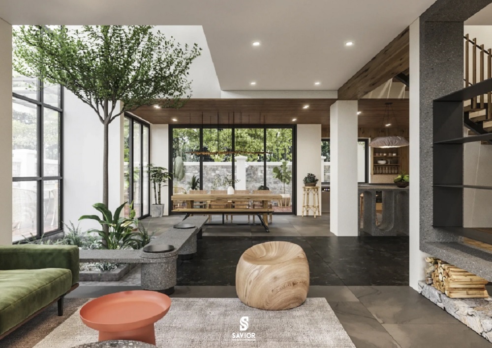 Ý tưởng thiết kế nội thất phòng khách biệt thự đẹp từng cm 25 Phòng khách được thiết kế hài hòa, thông thoáng, nhiều ánh sáng