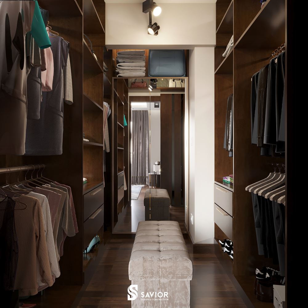 Phòng thay đồ với diện tích khá lớn