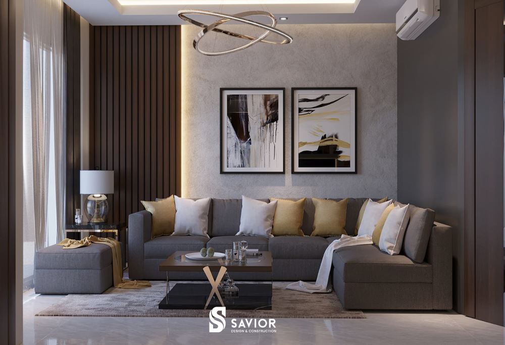 Bộ sofa đặt tại sảnh chờ tầng 2