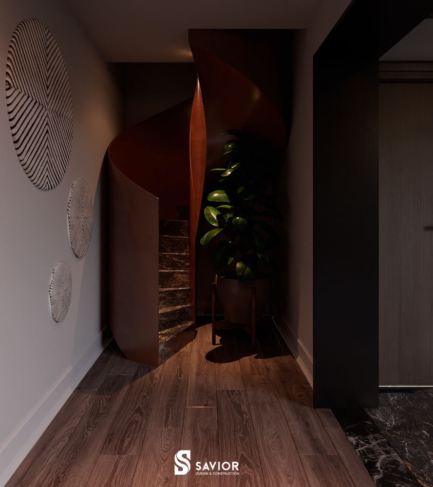 Khu vực cầu thang với thiết kế độc đáo, lạ mắt