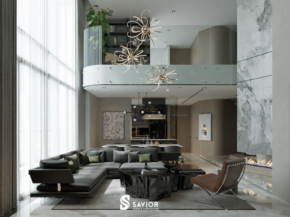 Thiết kế thông tầng quen thuộc trong những căn hộ Duplex