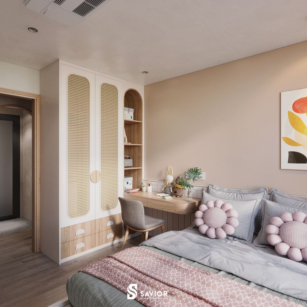 Phòng ngủ con nhẹ nhàng, ngọt ngào và tươi sáng