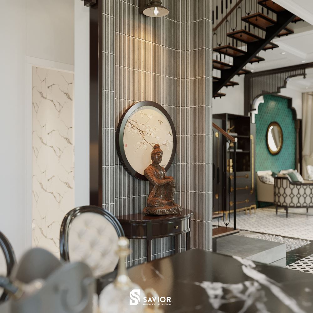 Mẫu thiết kế căn hộ Duplex phong cách Indochine đậm chất dân tộc Việt Nam